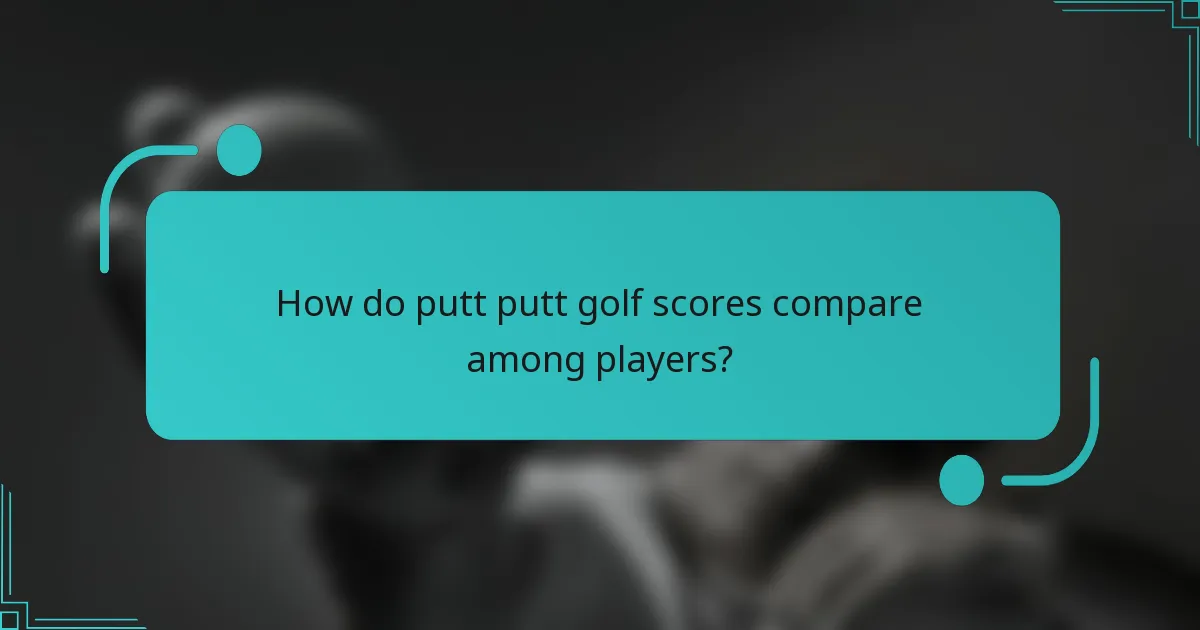 How do putt putt golf scores compare among players?