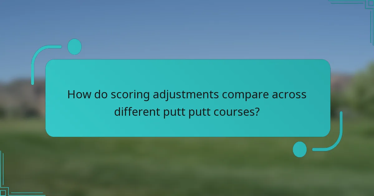 How do scoring adjustments compare across different putt putt courses?