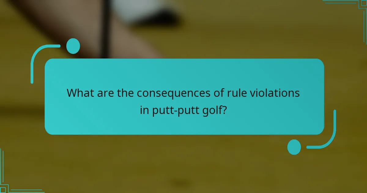 What are the consequences of rule violations in putt-putt golf?