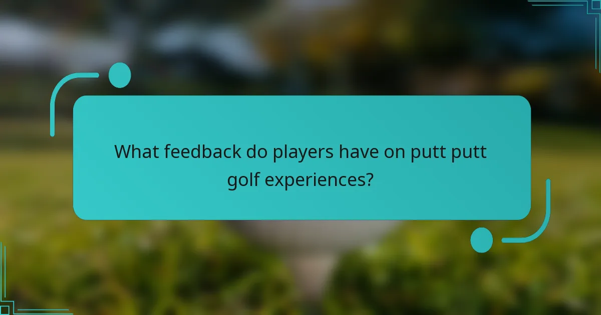 What feedback do players have on putt putt golf experiences?